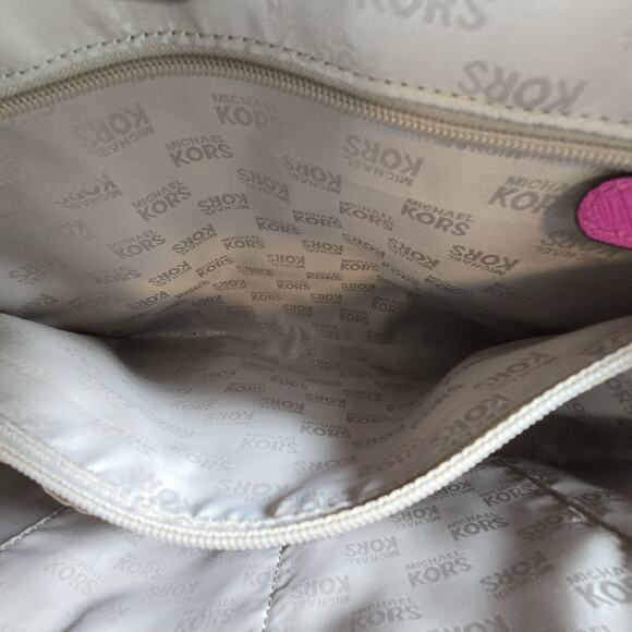 Michael Kors Leather Tote Bag Fuchsia Hot Pink Excellent Condition Barely Used - Picture 10 of 10